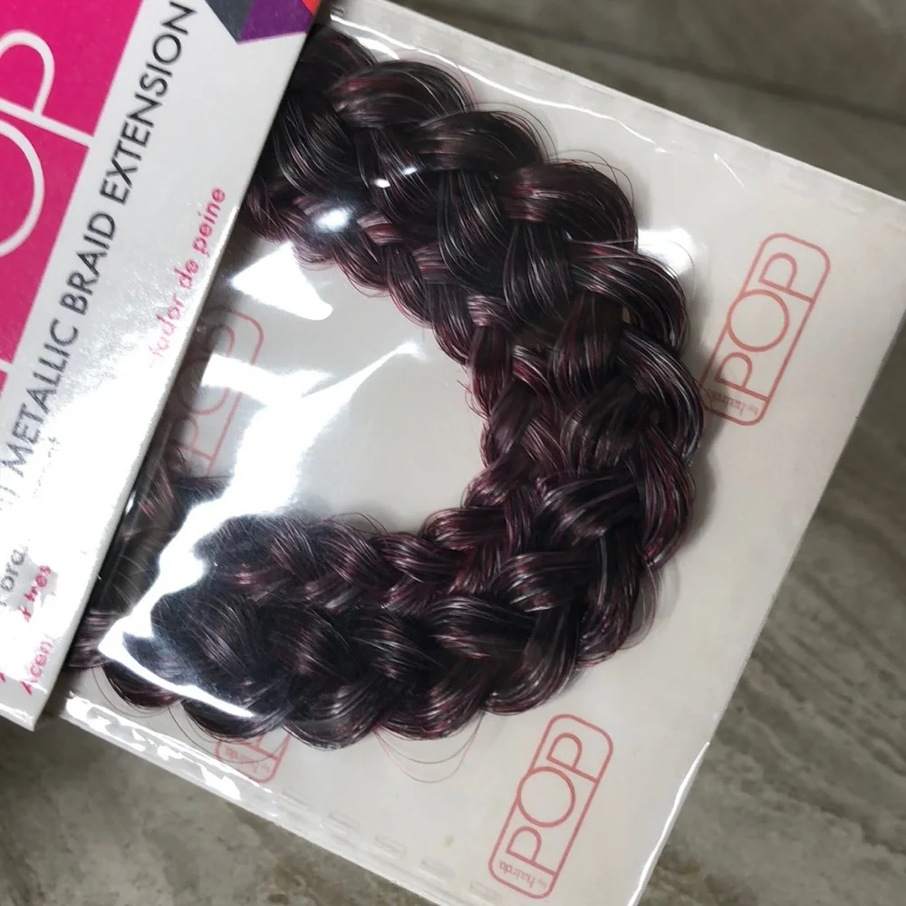 Pop by Hairdo 20” Pink Hair Extension Metallic Clip In Braid Extension Gift NEW!